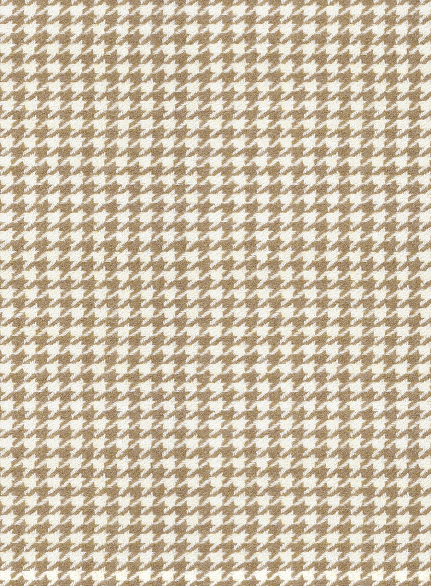 Highlander Heavy Beige Houndstooth Tweed Pants - StudioSuits