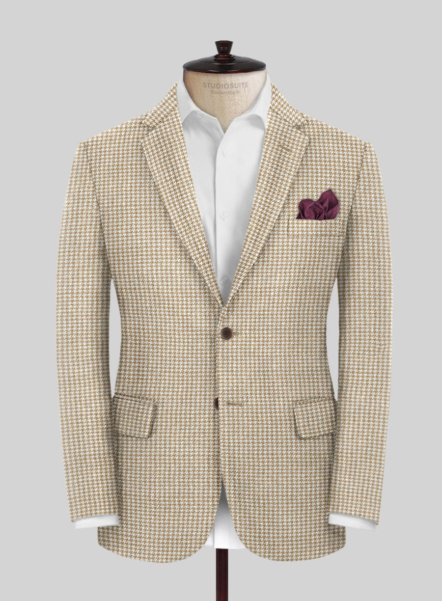 Highlander Heavy Beige Houndstooth Tweed Suit - StudioSuits