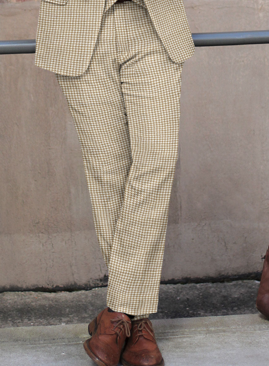 Highlander Heavy Beige Houndstooth Tweed Suit - StudioSuits