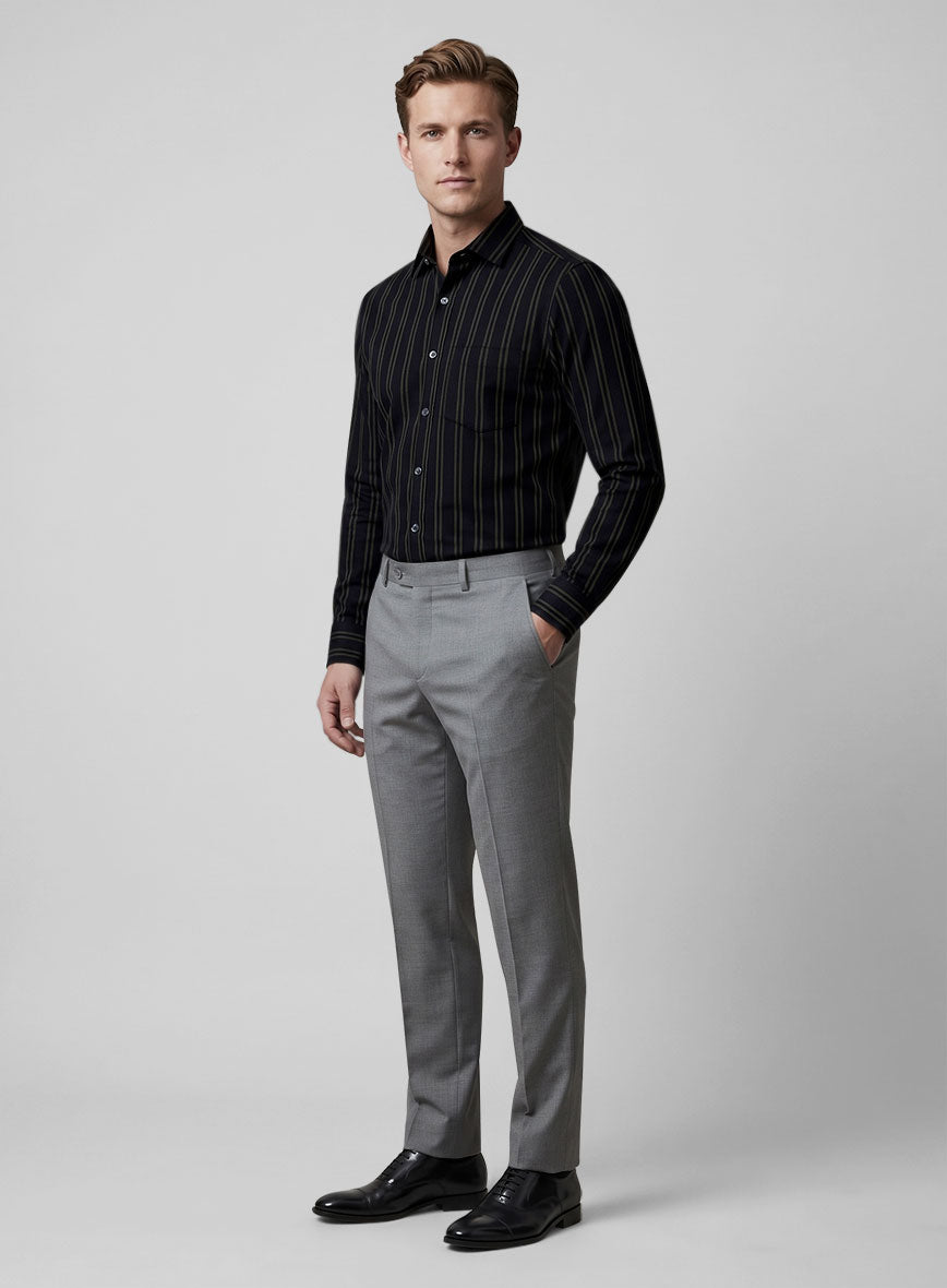 Italian Blue Wide Stripe Shirt - StudioSuits
