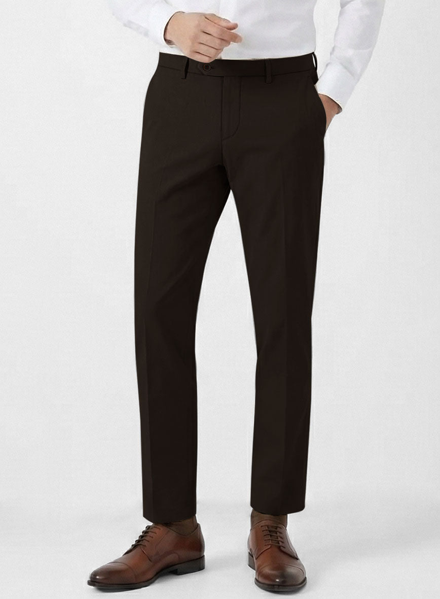Italian Dark Brown Cotton Stretch Suit - StudioSuits