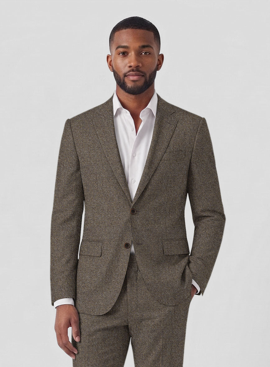 Italian Quelo Rust Brown Twill Flannel Suit - StudioSuits