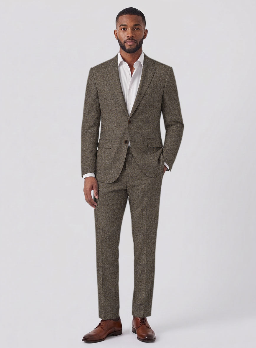 Italian Quelo Rust Brown Twill Flannel Suit - StudioSuits
