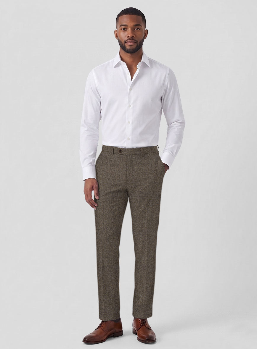 Italian Quelo Rust Brown Twill Flannel Suit - StudioSuits