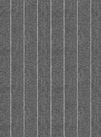 Italian Afito Gray Chalkstripe Flannel Pants - StudioSuits