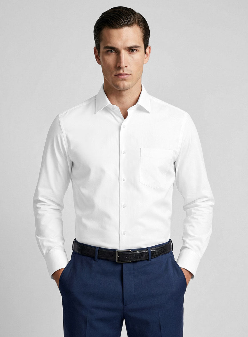 Italian Bianco White Shirt - StudioSuits