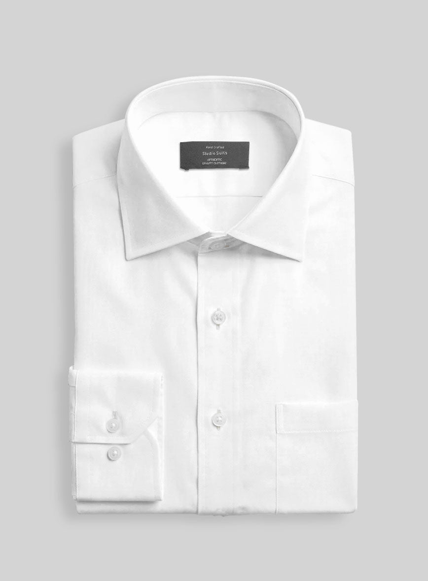 Italian Bianco White Shirt - StudioSuits