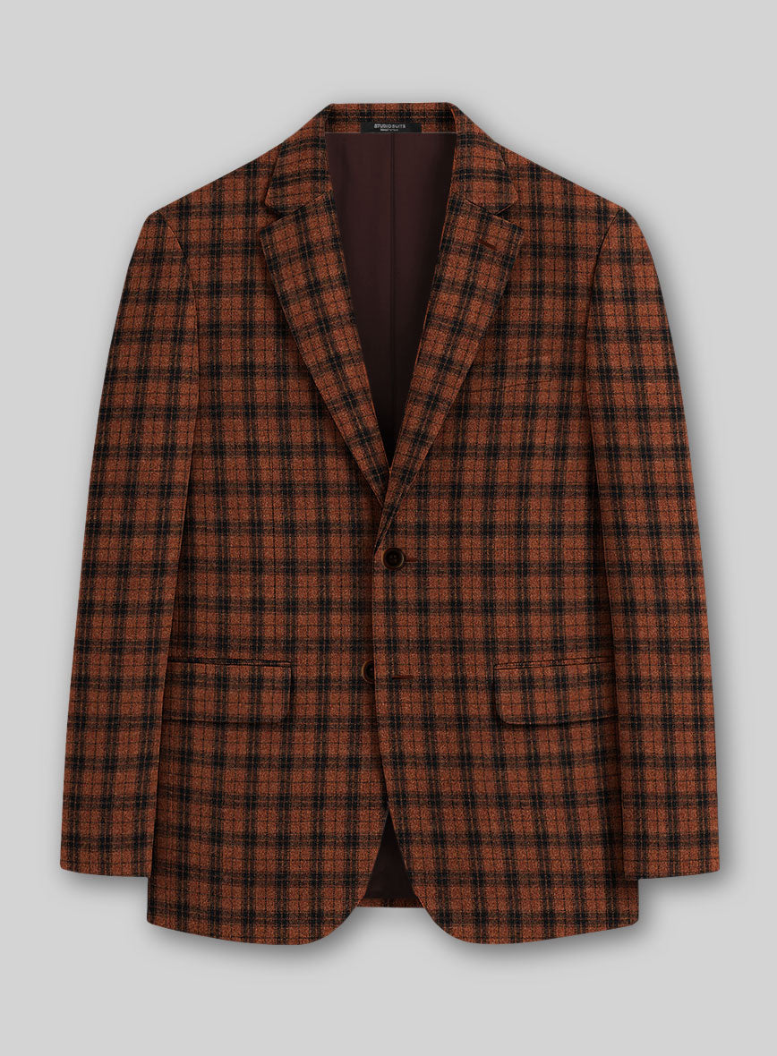 Italian Claretburn Check Tweed Jacket - StudioSuits