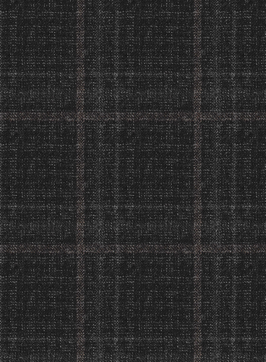 Italian Ecar Black Checks Flannel Pants - StudioSuits