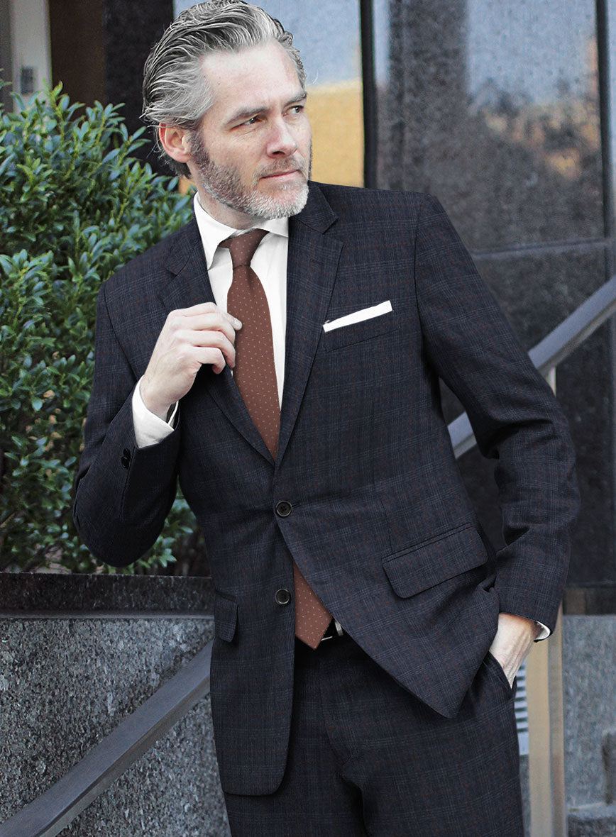 Italian Flick Blue Checks Flannel Suit - StudioSuits