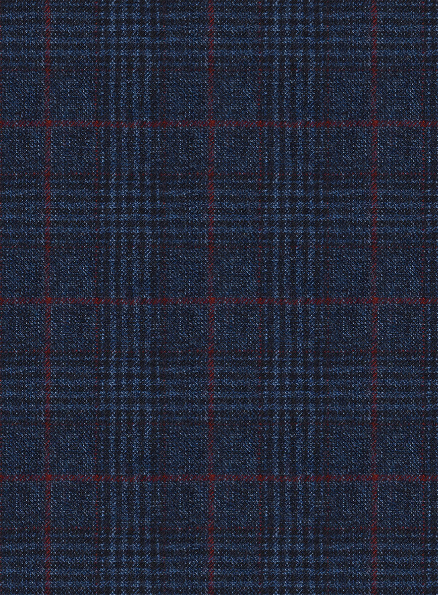 Italian Flick Dark Blue Checks Flannel Jacket - StudioSuits