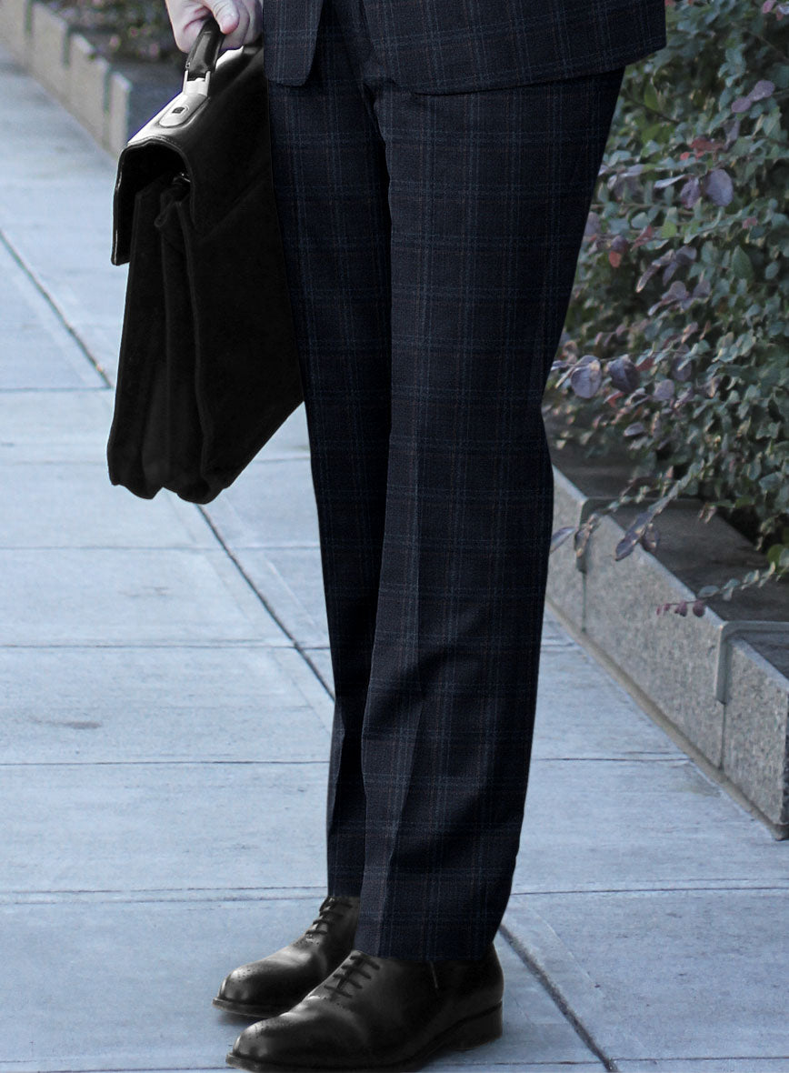 Italian Gaze Blue Checks Flannel Suit - StudioSuits
