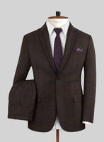 Italian Gaze Brown Checks Flannel Suit - StudioSuits