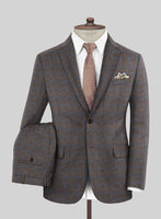 Italian Glee Brown Checks Flannel Suit - StudioSuits