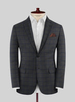 Italian Jamen Gray Checks Flannel Jacket - StudioSuits
