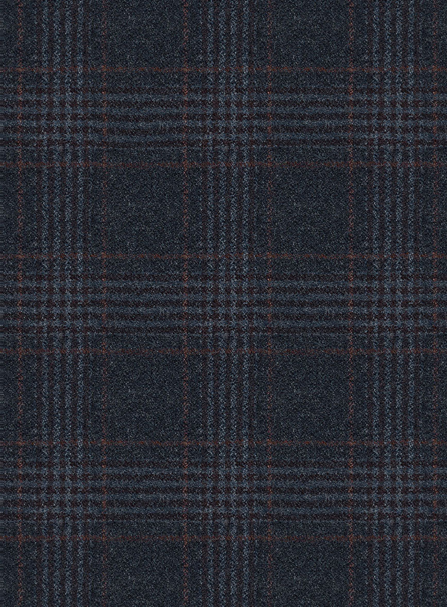 Italian Lark Blue Checks Flannel Jacket - StudioSuits