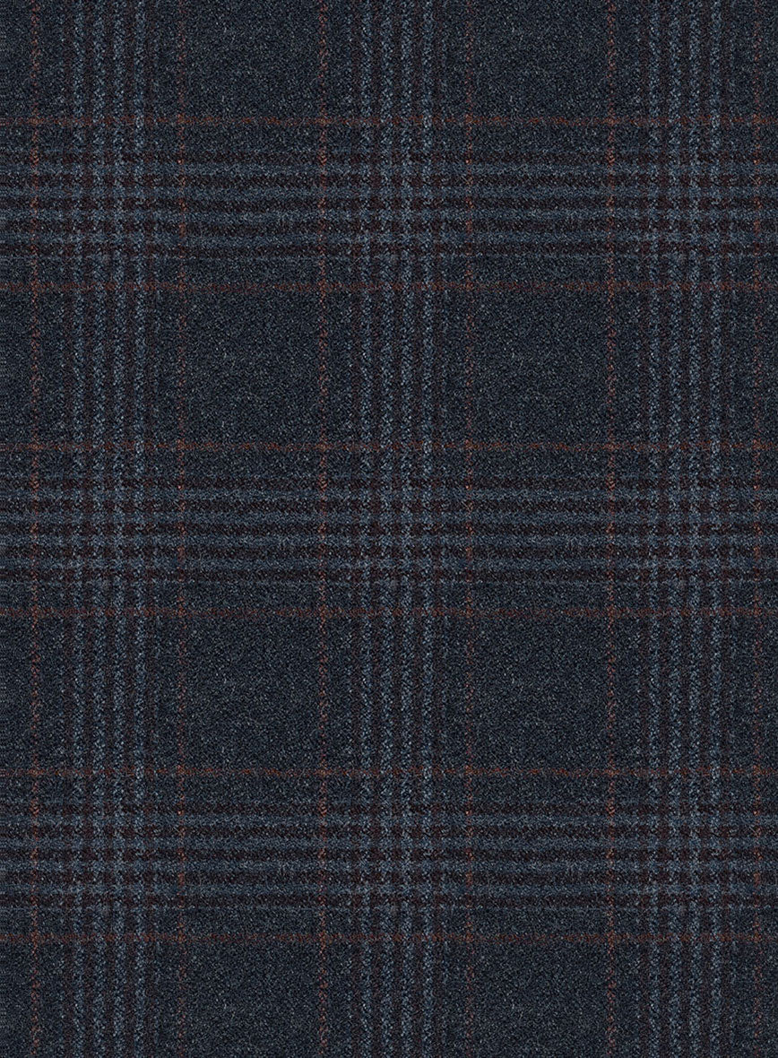 Italian Lark Blue Checks Flannel Pants - StudioSuits