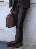 Italian Lark Brown Checks Flannel Suit - StudioSuits