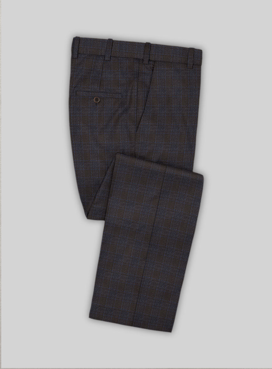 Italian Lark Brown Checks Flannel Suit - StudioSuits