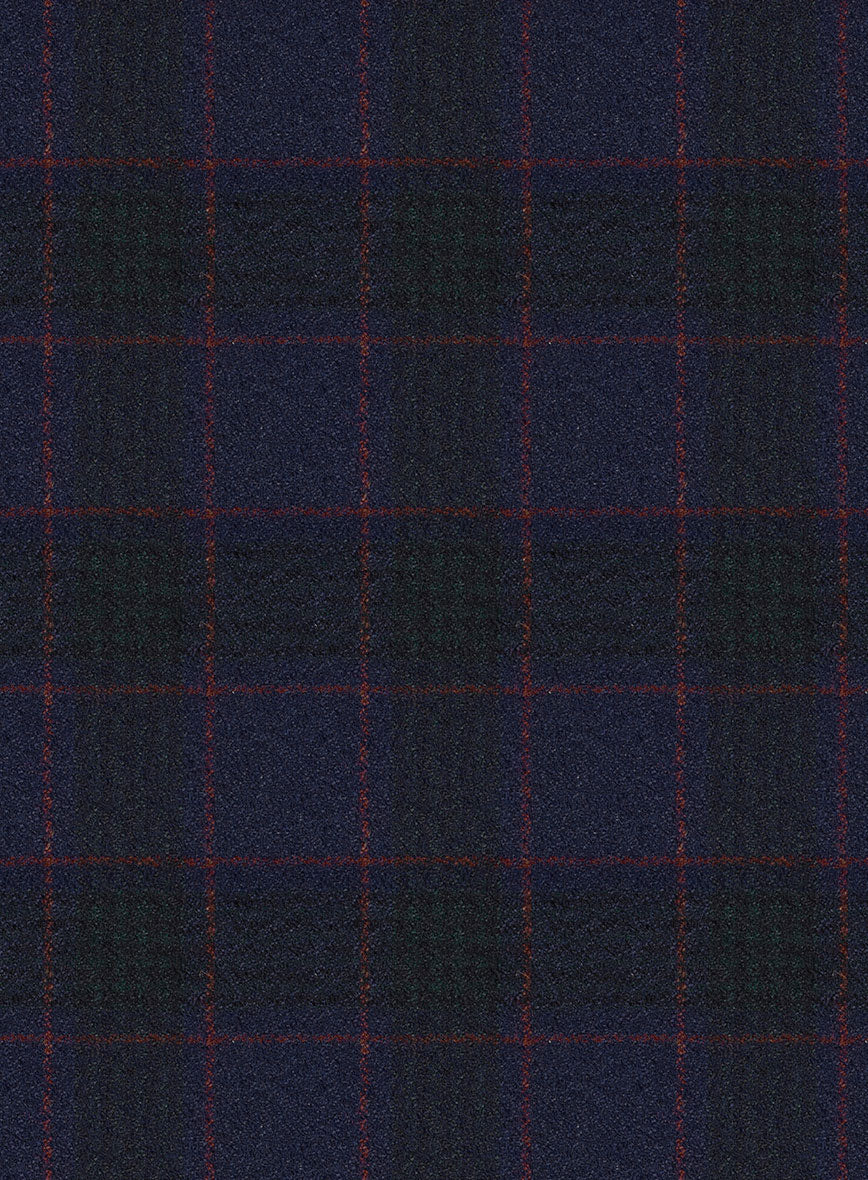 Italian Lark Indigo Blue Checks Flannel Jacket - StudioSuits