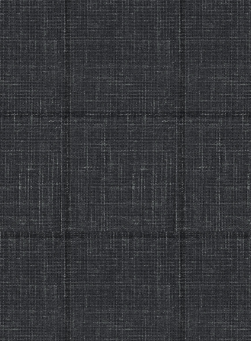 Italian Murano Byunca Dark Gray Wool Linen Jacket - StudioSuits