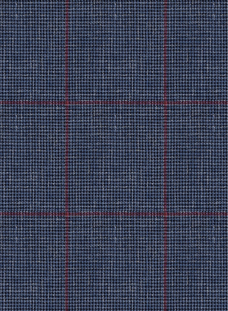 Italian Murano Leopo Blue Wool Linen Pants - StudioSuits