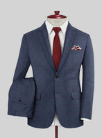 Italian Murano Leopo Blue Wool Linen Suit - StudioSuits