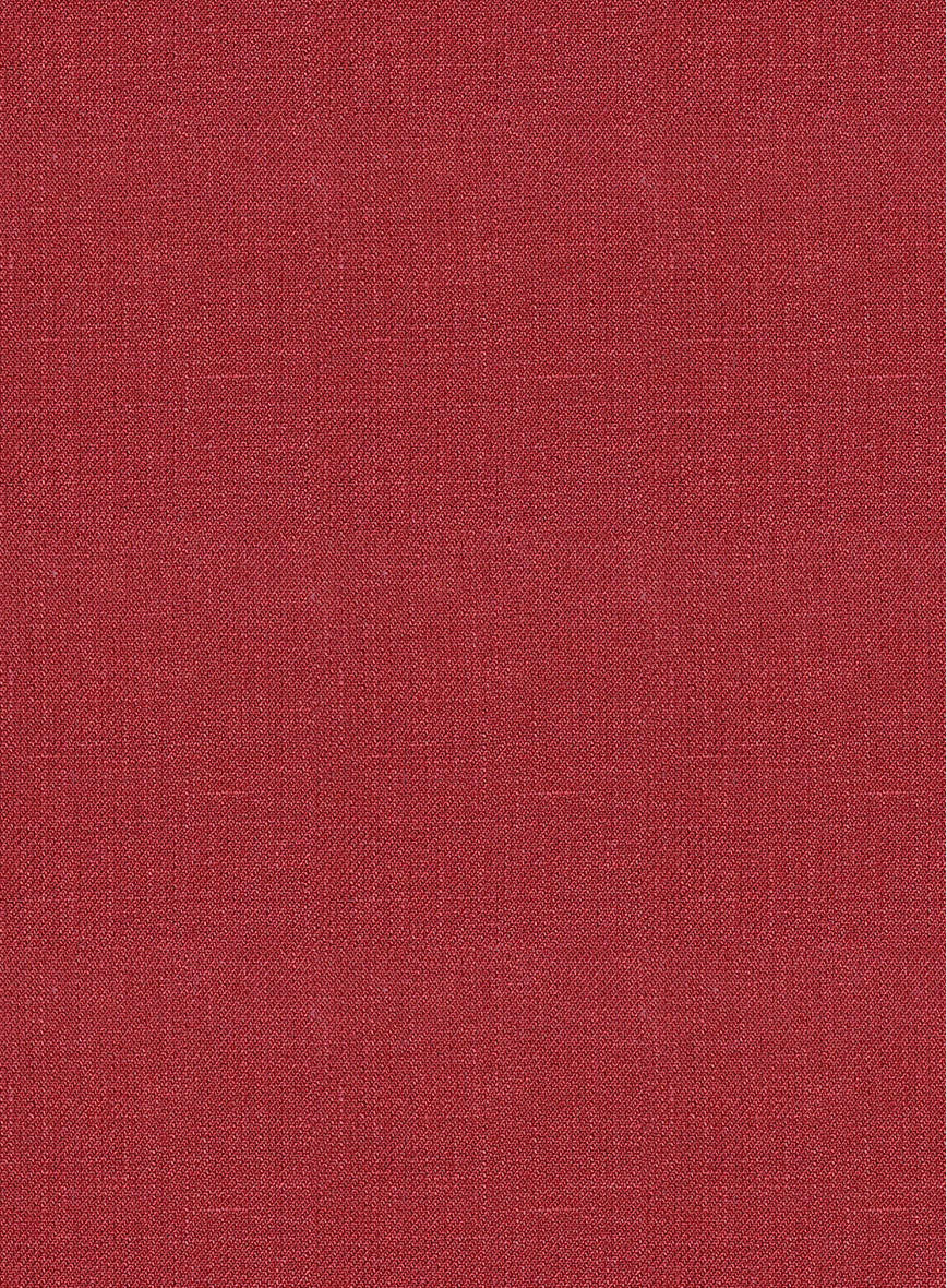 Italian Prato Burgundy Linen Highland Trousers - StudioSuits