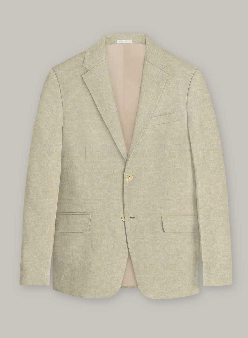 Italian Prato Khaki Linen Jacket - StudioSuits