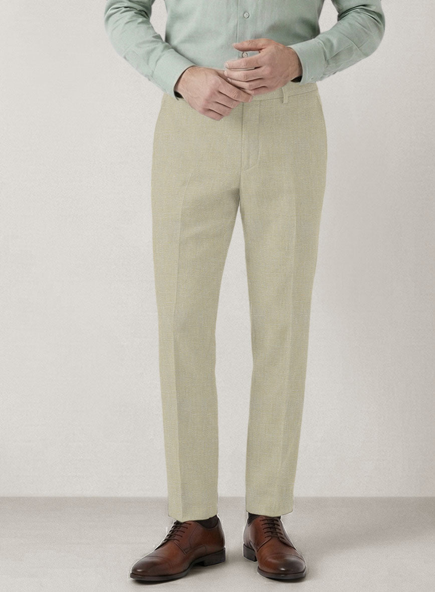 Italian Prato Khaki Linen Pants - StudioSuits
