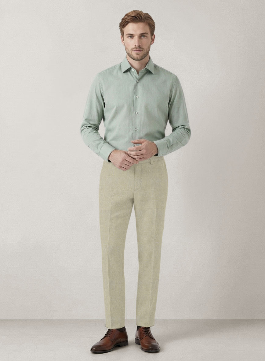 Italian Prato Khaki Linen Pants - StudioSuits