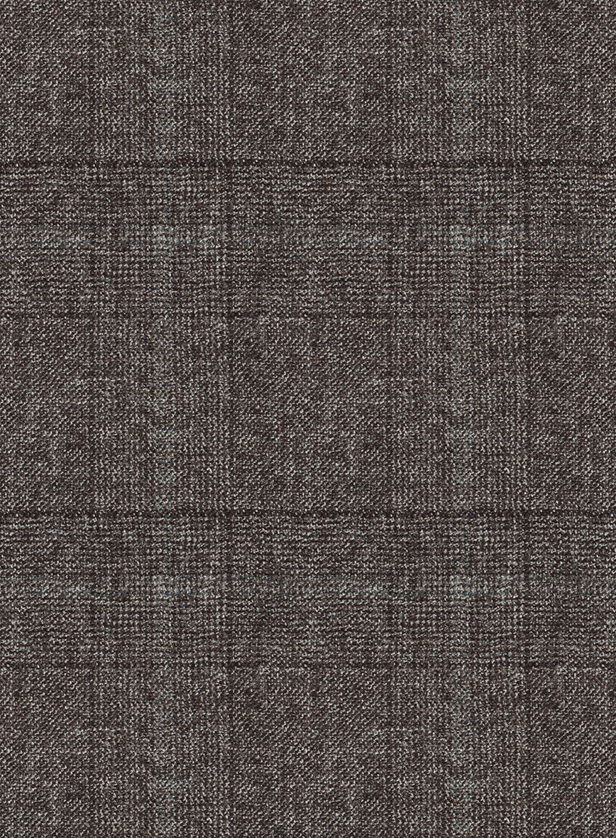 Italian Sift Brown Glen Flannel Jacket - StudioSuits