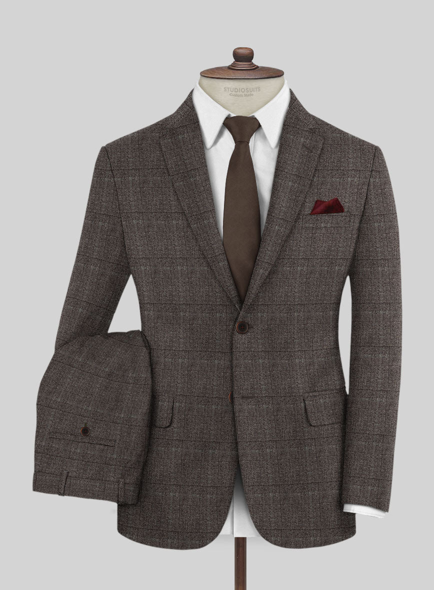 Italian Sift Brown Glen Flannel Suit - StudioSuits