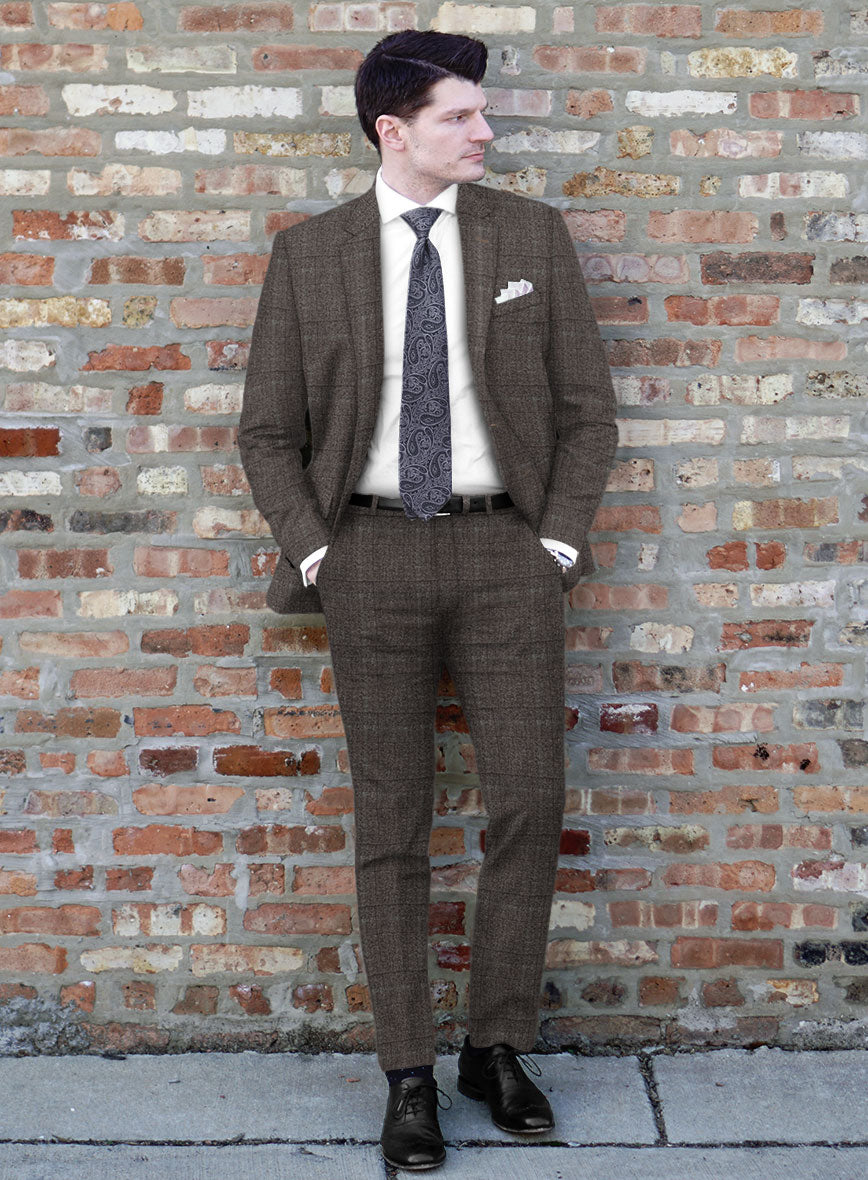 Italian Sift Brown Glen Flannel Suit - StudioSuits