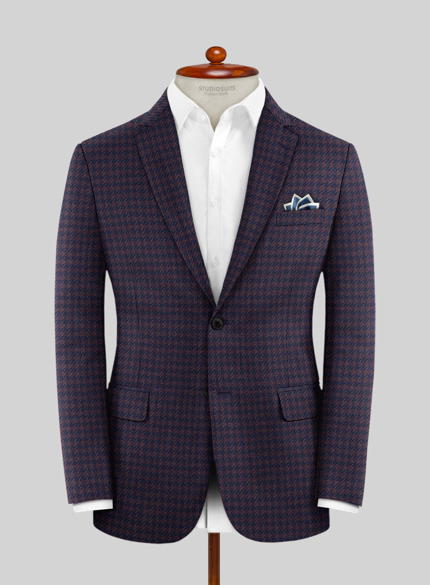Italian Timas Purple Houndstooth Flannel Jacket - StudioSuits