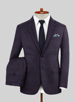 Italian Timas Purple Houndstooth Flannel Suit - StudioSuits
