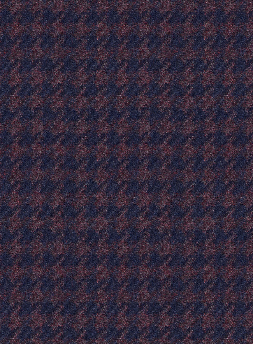 Italian Timas Purple Houndstooth Flannel Suit - StudioSuits