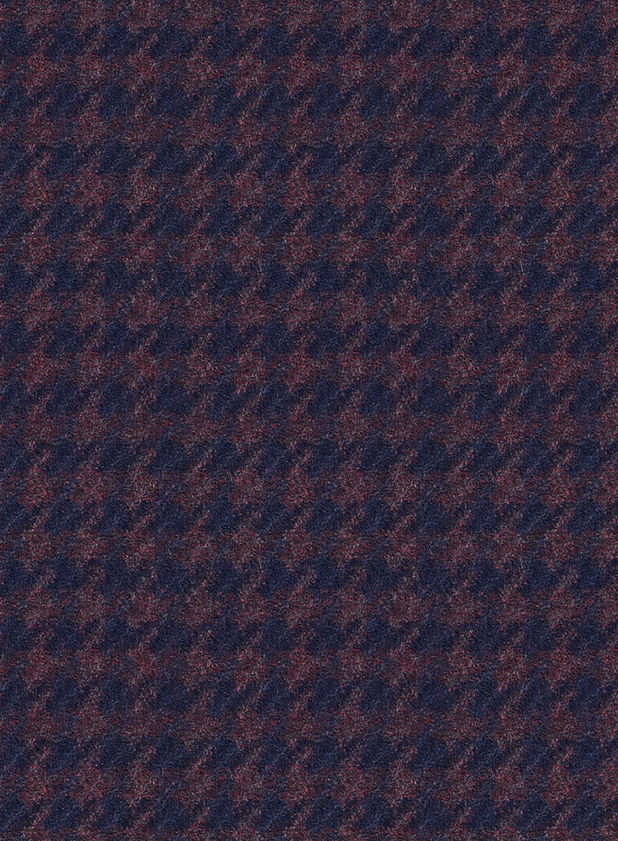 Italian Timas Purple Houndstooth Flannel Suit - StudioSuits