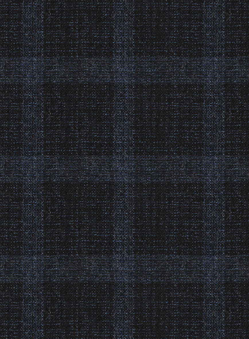 Italian Trek Dark Blue Checks Flannel Suit - StudioSuits