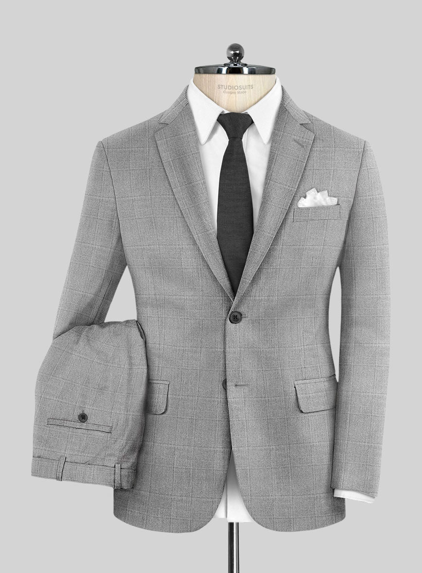 Italian Uben Gray Glen Flannel Suit - StudioSuits
