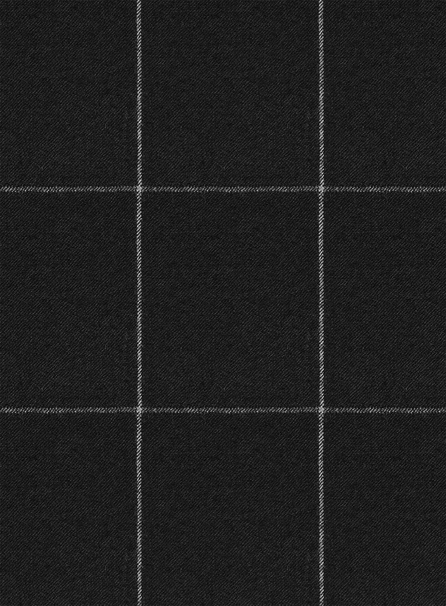 Italian Zergi Black Windowpane Flannel Jacket - StudioSuits