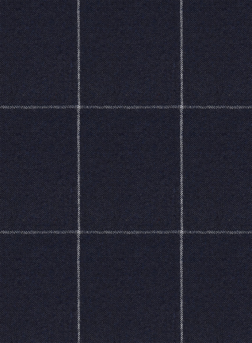 Italian Zergi Blue Windowpane Flannel Jacket - StudioSuits
