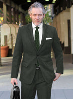 Italian Zilvi Green Flannel Suit - StudioSuits