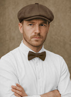 Naples Espresso Brown Tweed Newsboy Cap - StudioSuits