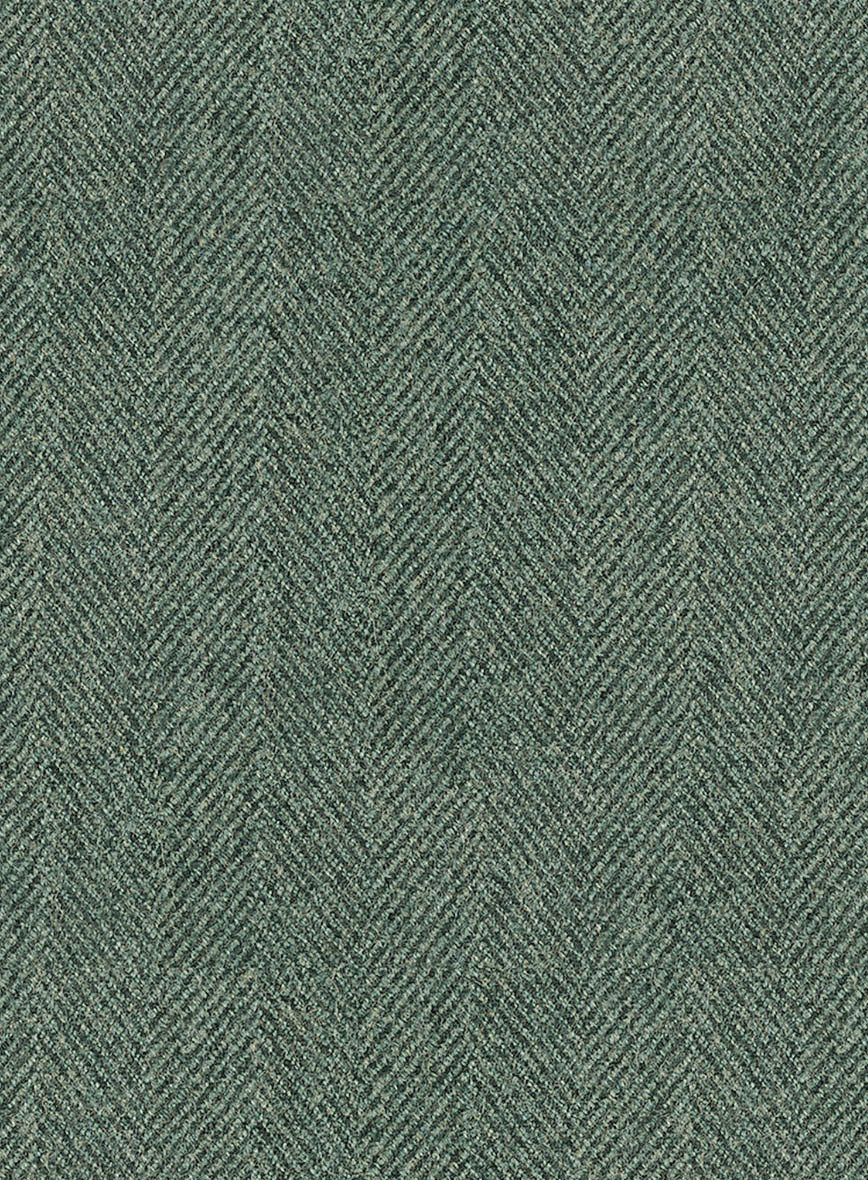 Naples Wide Herringbone Sage Green Tweed Suit - StudioSuits