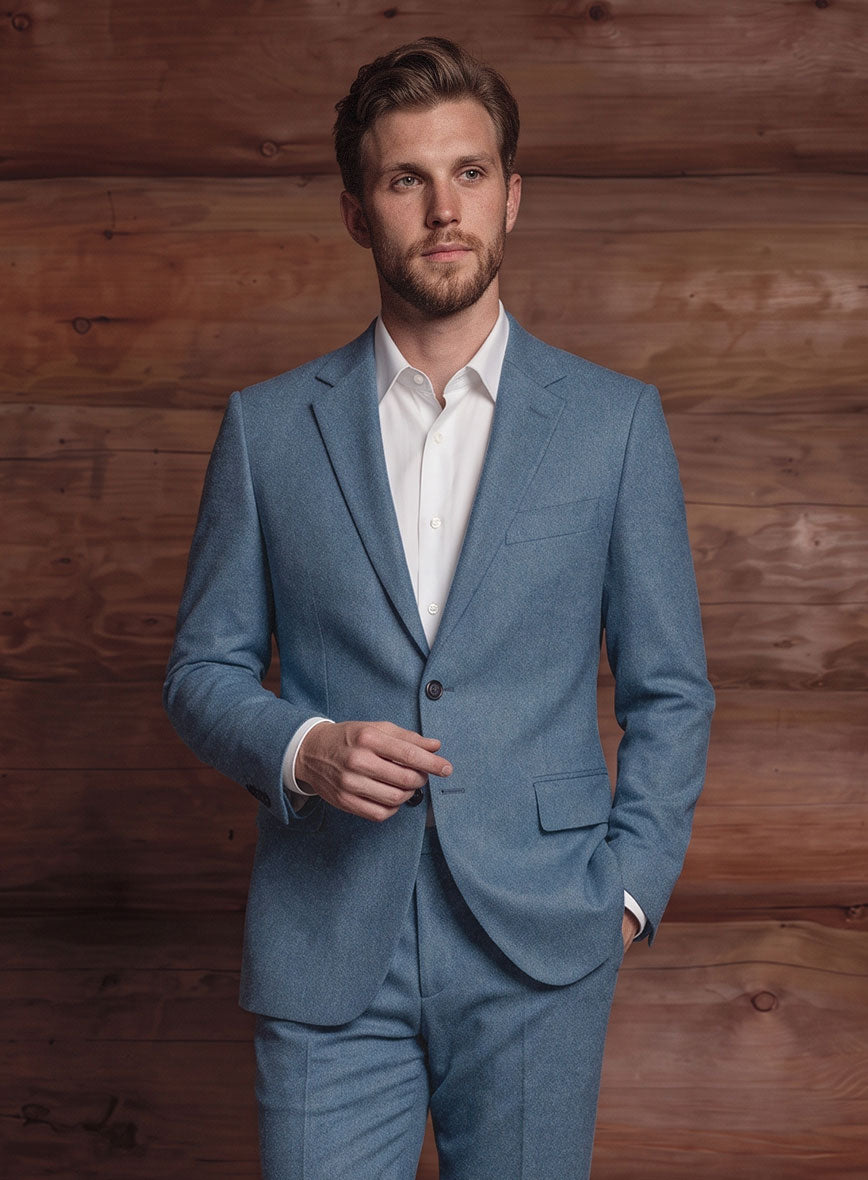 Naples Retro Blue Tweed Jacket - StudioSuits