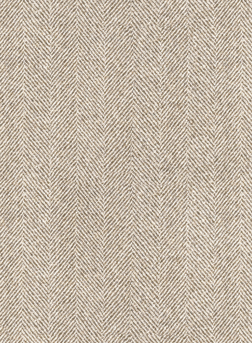 Naples Wide Herringbone Beige Tweed Jacket - StudioSuits