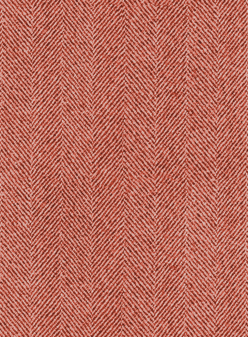 Naples Wide Herringbone Caramine Pink Tweed Suit - StudioSuits