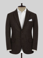 Naples Wide Herringbone Dark Brown Tweed Jacket - StudioSuits