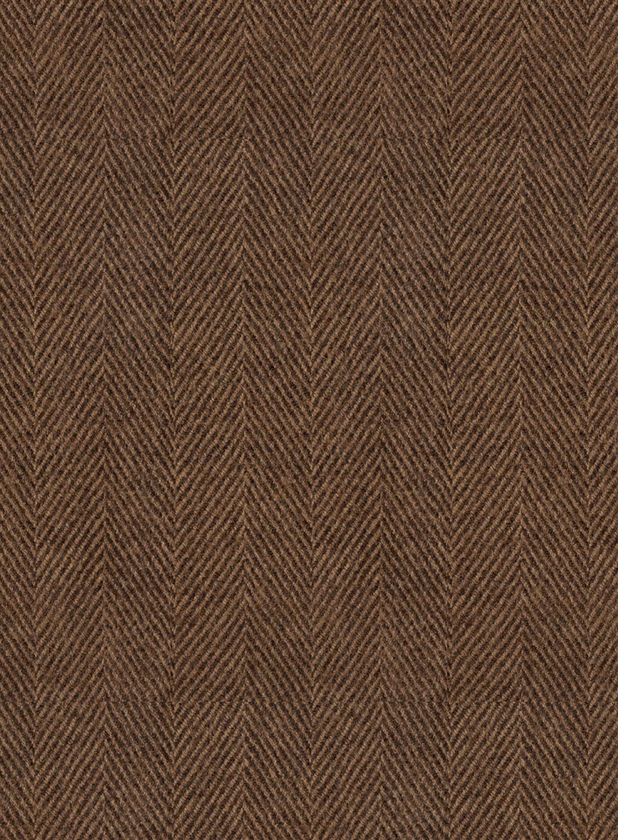 Naples wide Herringbone Tan Tweed Jacket - StudioSuits